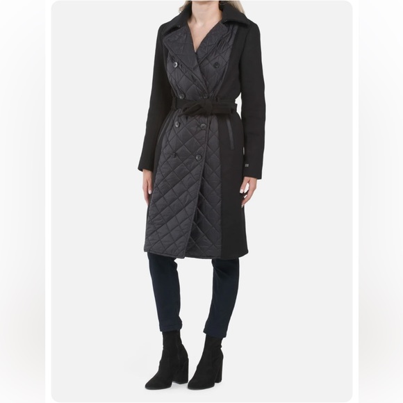 SOIA & KYO Christa Mixed Media Wool Coat • NWOT• Size M• - Picture 3 of 7